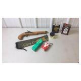 ASSORTED black powder, black powder gun missing