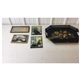 Pictures metal serving tray