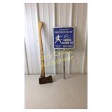 Ax and security sign