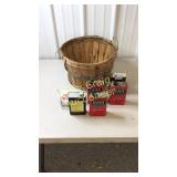 Apple basket and gun powder