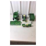 John deer combine, tractor, gravity wagon, mower