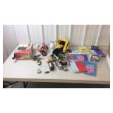 Rc bike, vase, golf items, stretchable fabric