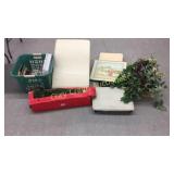 Foam pads, lighted pine garland, wire rack,