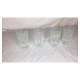 Set of 4 Cut Heavy Highball Glasses