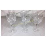 6 Cut Crystal Wine Glasses