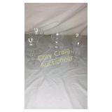 Set Of 6 Old Pattern Etched Crystal 2 Water, 2