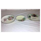 3 Hand Painted Plates Bavaria Mark Thomas