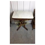 Walnut Table With Marble Top