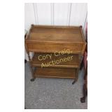 Oak 2 shelf 2 Drawer Serving Cart