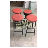 4 metal Leather Bar Stools