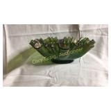 Green Coin Dot Fluted edge bowl