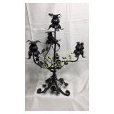 Black wrought iron candelabra