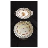 1 Bavarian pierced floral bowl (old), (1) p