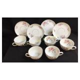 (6) cups and (4) saucers marked PMR Bavaria