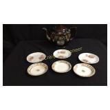 2 sets of (3) matching butter pat plates (some