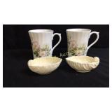 Set of 2 bone china cups marked Royal Stuart,