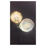 Hand painted cake plates, (1) Old plate RS