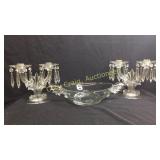 2 3Pc Fostoria Crystal Candelabra Set