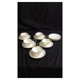 5 Cups & 8 Saucers England Coalport A.D 1750