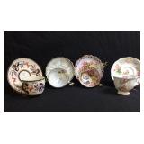 4 cups and saucers. (1) Royal Sealy china,