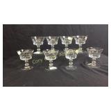 8 pc Fostoria crystal, "Dolly Madison", Herbert,