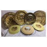 set of 4 copper plaques, made in England, and (