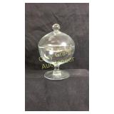 Glass covered candy dish