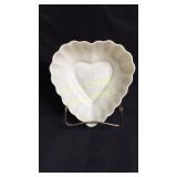 Belleek heart shaped dish, Ireland, Rec No. 0857