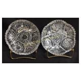 (2) Small crystal bowls  (small imperfections)