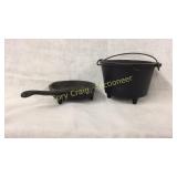 (1) skillet and (1) english kettle, both Golden