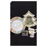 (1) Gingerbread man serving plate. (1) White