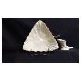 Lenox triangular shape dish and Lenox Horn of