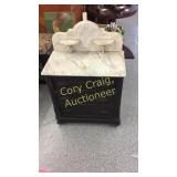 Walnut Marble Wash Stand 3 Drawer with Marble