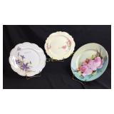 Misc plates. Hand painted plate marked Haviland