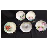 (4) Hand painted dessert plates plus (1) A