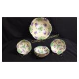 Hand painted hydrangeas fruit bowl with 5