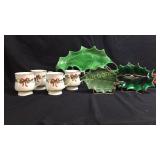 Set of 4 Christmas cups, Royal Limited Holly