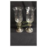 Pair of Rogers Sterling candle sticks with e