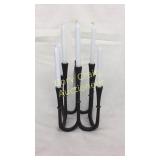 Black wrought iron candelabra marked: Dansa