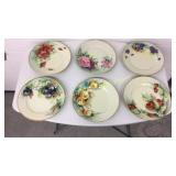 6 Hand Painted Plates Made in Japan