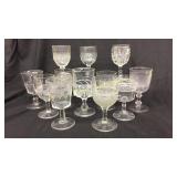 Misc glasses, 12 total, some chips