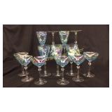 Fostoria crystal "Blue Opalescent", long stem,