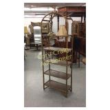 Cane Shelf and Table Lamp