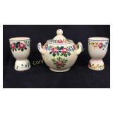 3 Pc set. (2) Egg holders. (1) Covered sugar, 2