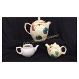 (1) Old Hand painted ceramic coffee pot. (1) H