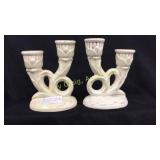 Pair of Red Wing candlesticks, Red Wing, MN, U