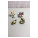 4 Porcelain Flower Art