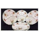 (6) Sectional dinner plates, CC Thompson Pottery