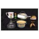 Misc items. (1) German Mustache cup with o