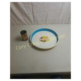 Metal Falstaff beer cup and Serving Tray